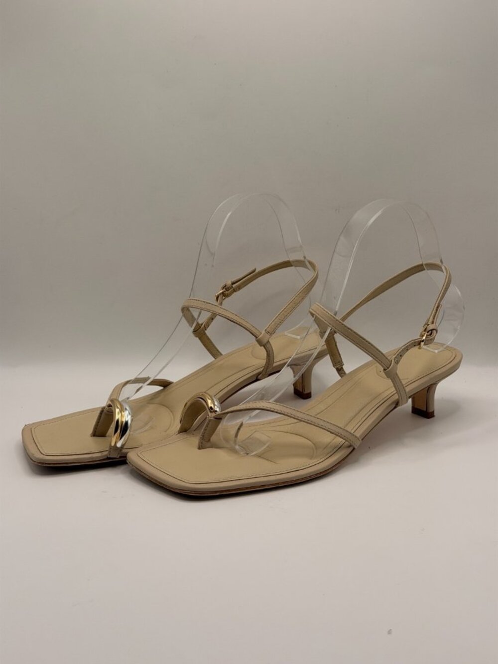Vince Women Polli Birch Toe Ring Kitten Heel Sandal Sz 8.5